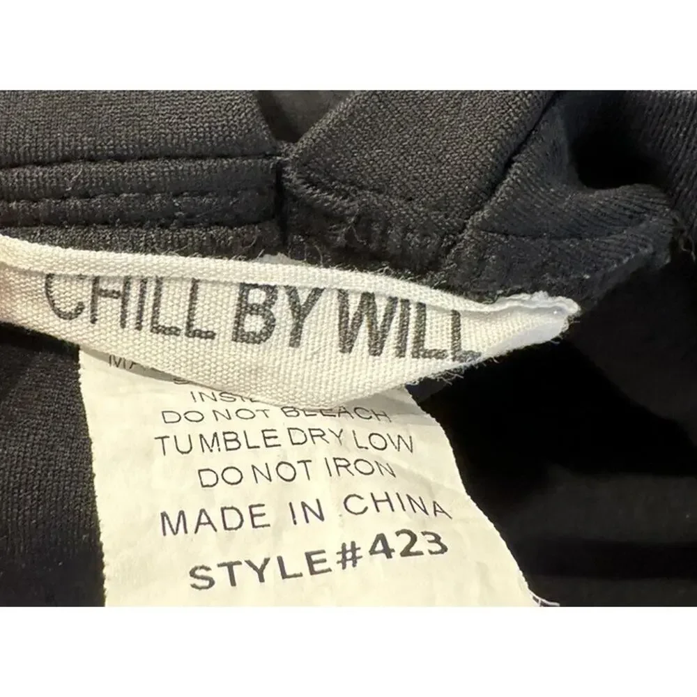 Chill By Will Black Grace Cut Out Sportsbra Activewear‎ Strappy Back Style# 423
